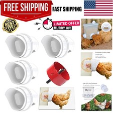 DIY Chicken Feeder Rain Proof Poultry Feeder Port Gravity Feed Kit for Bucket...