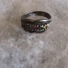 Vintage Sterling Silver Ring with Multicolor Stones 925 Fine Jewelry
