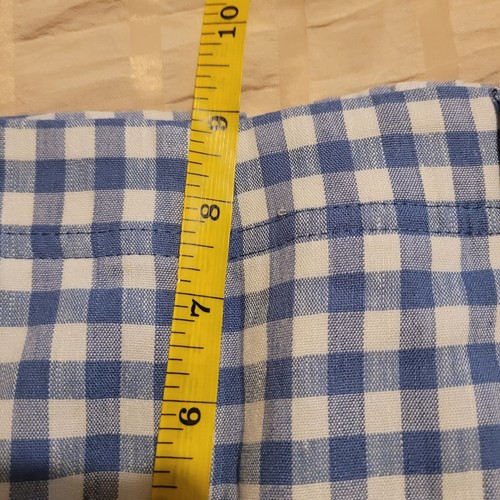 NEW J. Jill Linen Stretch Slim-Leg Pants Blue Gingham Plaid Size XSP - Picture 7 of 9