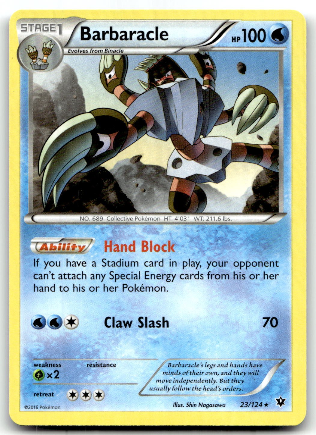 Barbaracle 23/124 XY - Fates Collide Rare Unlimited Pokemon TCG NM