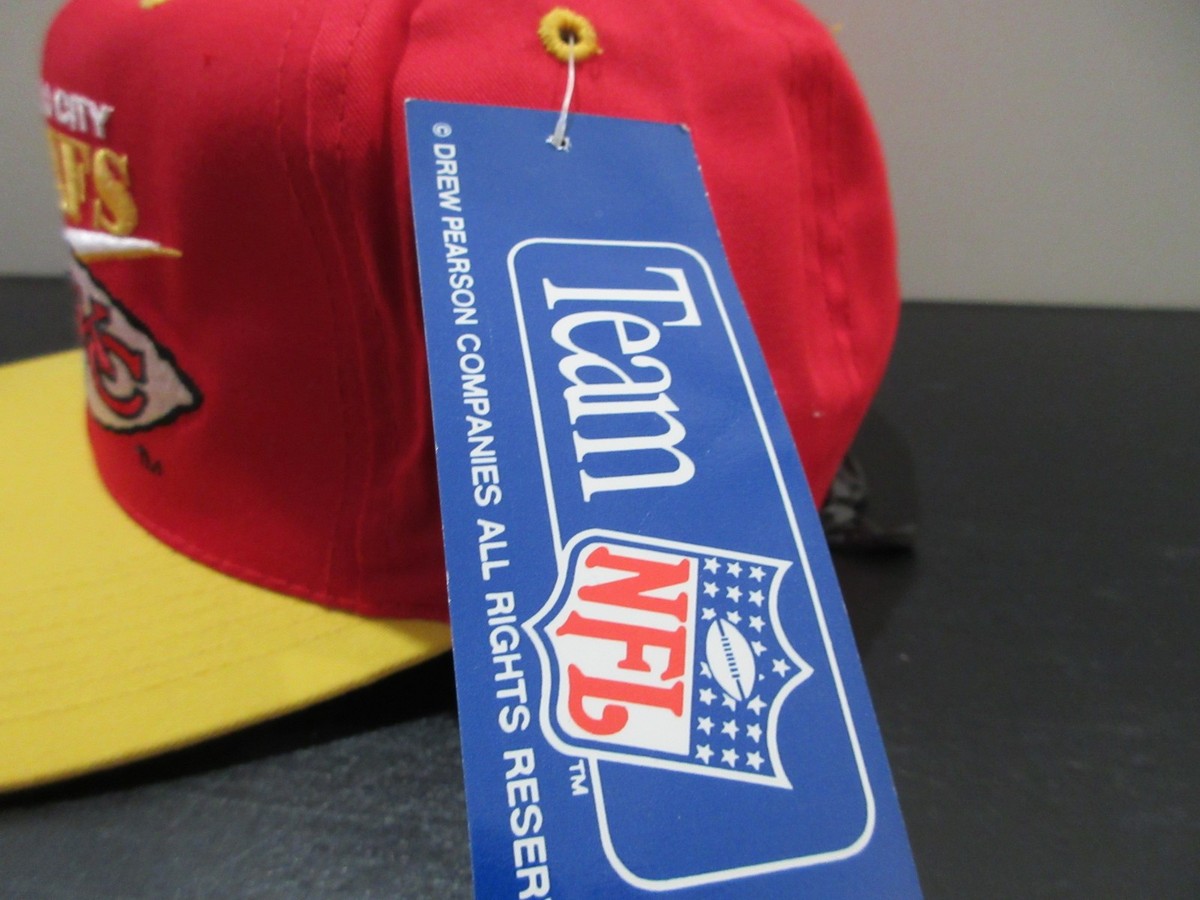VINTAGE Kansas City Chiefs Hat Cap Snap Back Red Yellow Football