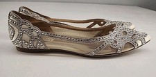 Badgley Mischka 8  Gigi Pointed Toe Beaded Crystal Evening Wedding Shoes Glam