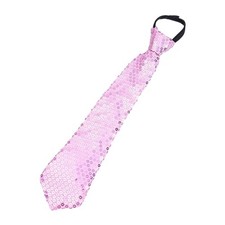 Muloo Shining Sequins Tie Stage Glitter Paillette Adjustable Zipper Pink