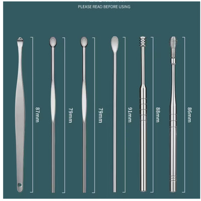 6PCS Stainless Steel Ear Cleaner Tool Kit for Earwax Removal