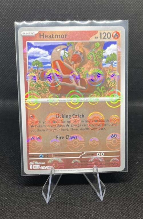 Pokemon Heatmor 19/86 2025 White Flare Reverse Holo Pokeball Near Mint!