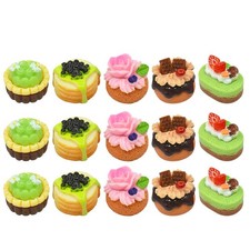 15 Pcs Lifelike Desserts Mini Cakes Fake Cupcake Model Artificial Display