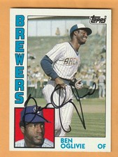 Ben Oglivie Milwaukee Brewers AUTO Signed 1984 Topps Bronx New York