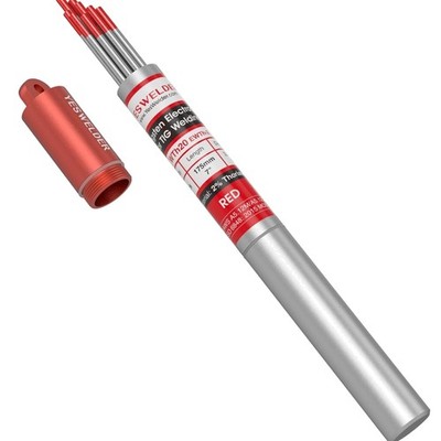 TIG Welding Tungsten Electrode Red Tip 1/8'' x 7'' Red, WT20/EWTh-2 10-pk