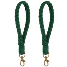 2 Pcs Handmade Bracelet Keychain for Travel Concerts, Dark Green