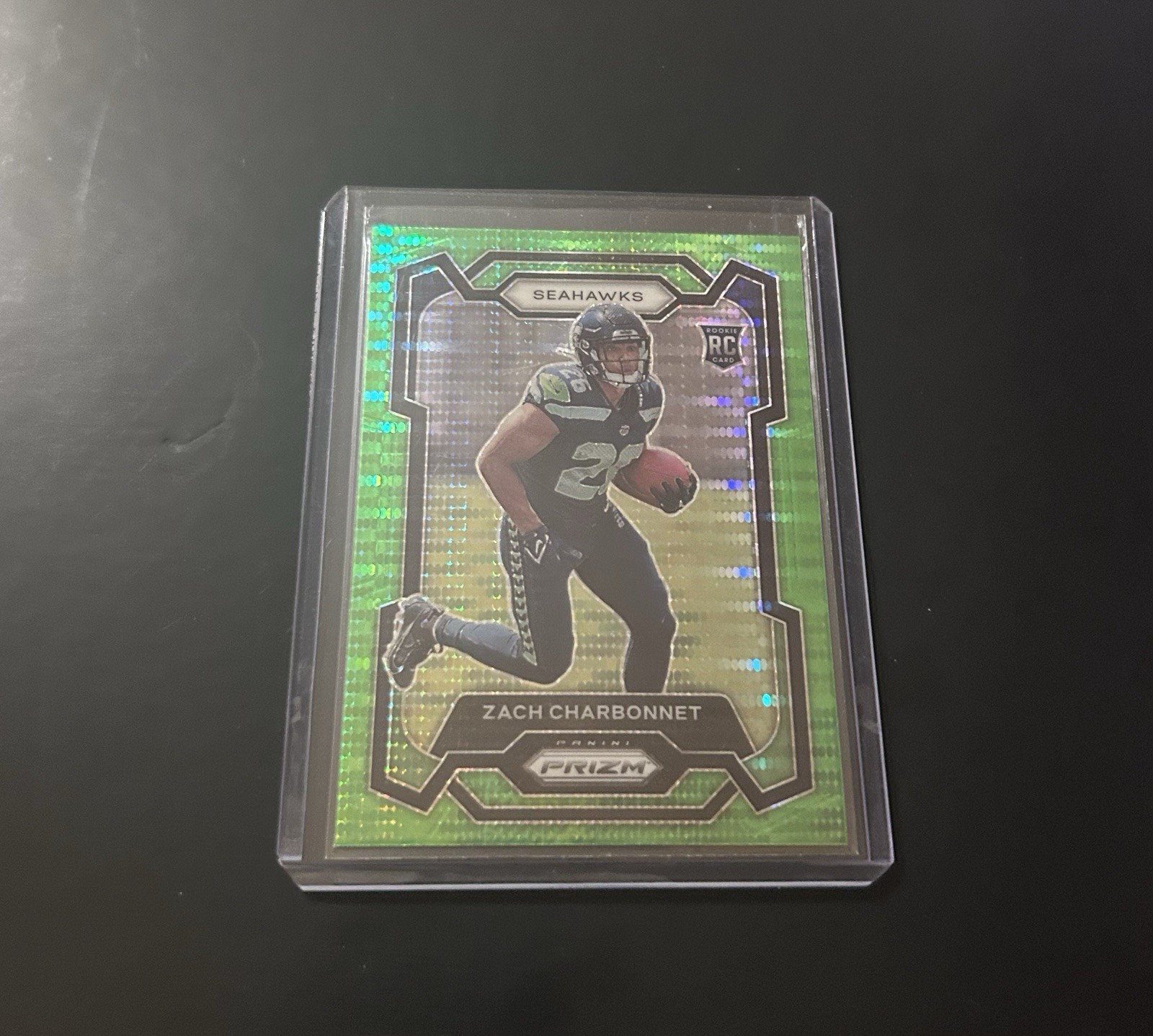 2023 Panini Prizm - Rookies Zach Charbonnet #392 Neon Green Pulsar Prizm (RC)