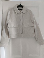 Zara Cream Cropped Jacket Size 14 / L