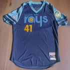 Game Worn Majestic Tampa Bay Rays Joe Boroski Fauxback Jersey Zim Patch Holo MLB