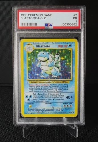 [AUS] Blastoise 2/102 Base Set Holo PSA 1 PR English Pokemon Card WOTC 1999