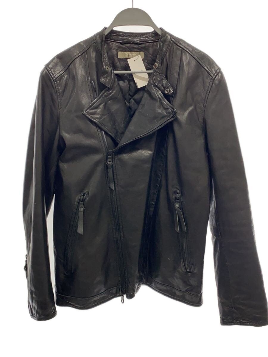 Nano Universe Leather Jacket Blouson/M/Sheep Leather/Blk/Plain 20701