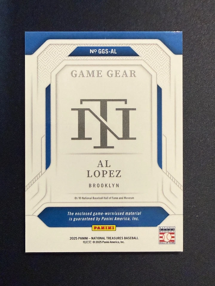 2025 National Treasures GGS-AL AL LOPEZ Game Gear Holo Gold Bat Relic 07/10 - Imagem 2 de 2