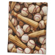 Love Throw Blanket- Ultra Soft, Fleece, Lightweight, Classics 50x60in Baseball