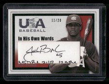 2006-07 USA Baseball Box Set #I-3 Julio Borbon In His Own Words Signatures #/20