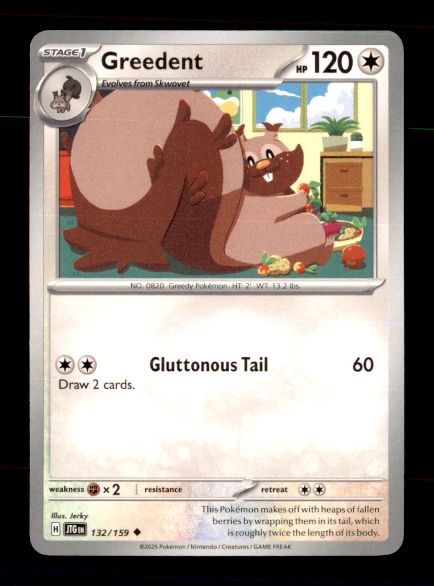 Greedent 132/159 Uncommon Journey Together Pokemon Near Mint