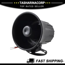 DC 12V 15W Replace One Tone Auto Security Alarm Siren Horn Black Loud Speaker