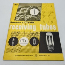 Vintage 1958 Characteristics of Sylvania Receiving Tubes Charts Form No. 211