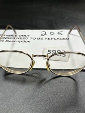 AO Safety Z87 Eyeglasses Gold/Brown Round Full Rim Frames Only 52-18-140