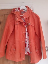 PER UNA STORMWEAR JACKET ORANGE WITH FABULOUS PINK AND WHITE LINING SIZE 16 used