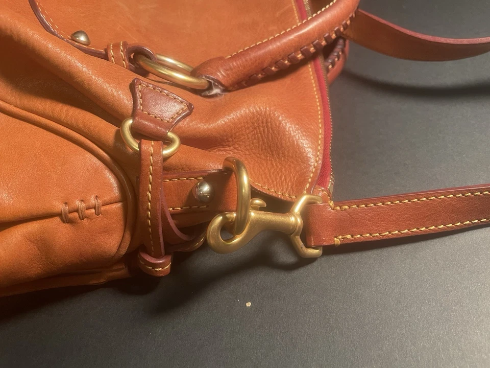 Vtg Dooney Bourke Florentine Satchel Italian Leather Brown Handbag Crossbody - Image 4 of 4