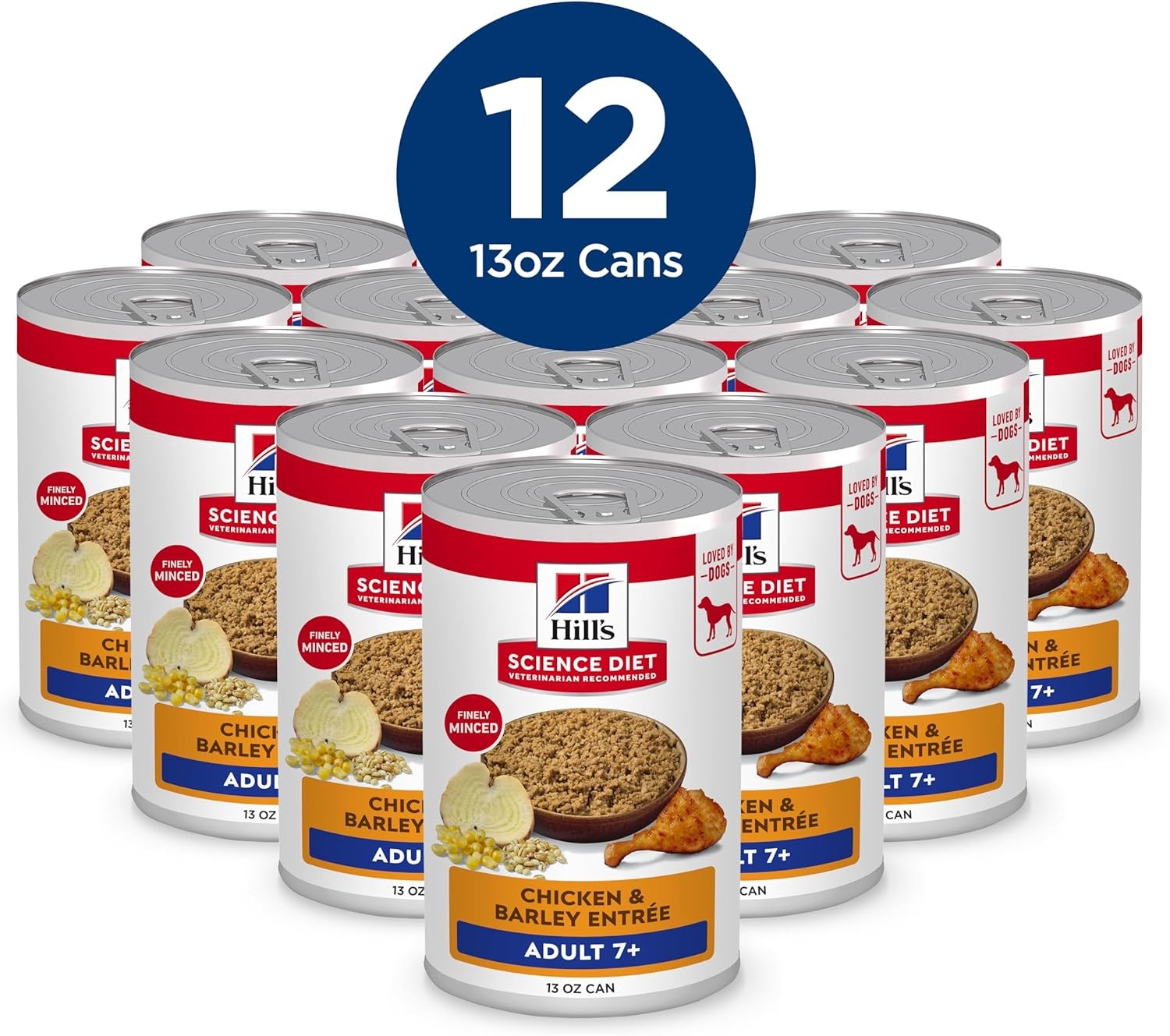 Hill's Science Diet Adult Senior 7+ Wet Dog Food, Chicken, Beef 13 oz, 12 Cans ✅