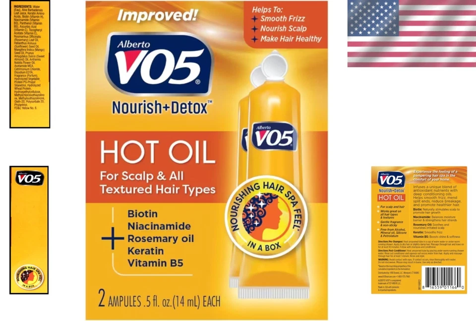 V05 Hair Care Essentials - 保湿热油,2 件装 (0.5 液量盎司每件) — 第 2/4 张图片