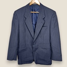 Yves Saint Laurent Blazer Sport Coat Men 40S Gray Striped Wool Suit Jacket VTG