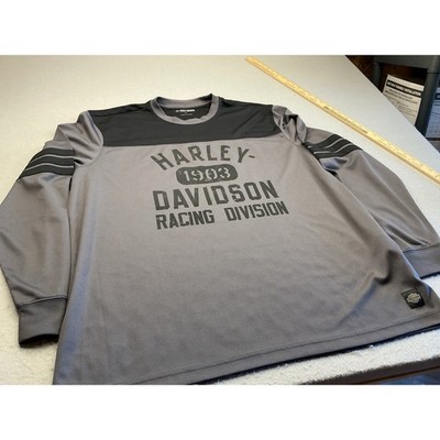 Harley-Davidson Long Sleeve Jersey Racing Division 2XL Grey Black 96544-23VM