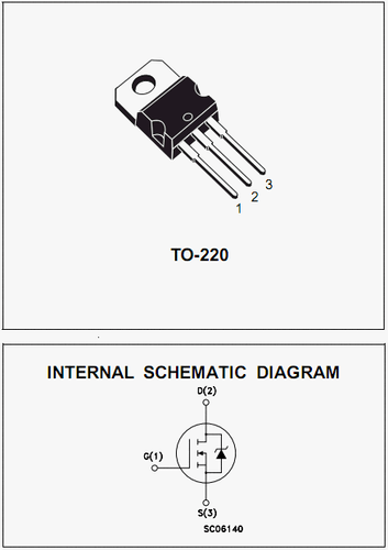 BUZ11A MOSFET N-CHANNEL 50V 26A .045 Ohm TO-220 Power Transistor ( ST ...