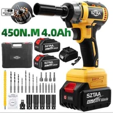 SZTAA Wireless Impact Wrench, 450N High Torque | Brushless Motor Driver with 4.0