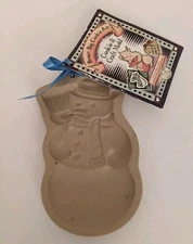 New Cookie Mold Brown Bag Cookie Art Hill Design Snowman + Recipe Booklet