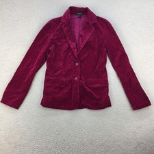 Karen Kane Red Velvet Cotton Regular Blazer Jacket Women Size Uk S