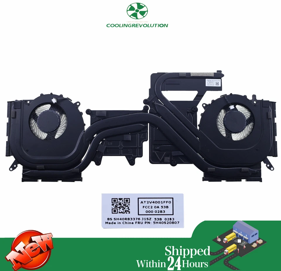 Laptop CPU GPU Heat sink Fan for Lenovo Legion Pro 5 16IRX8 5H40S20807 40S20808 - Image 2 of 2