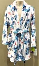 Girls Disney STITCH With HEARTS BATH ROBE 6/6X NEW Soft Fleece Sleepwear Tie