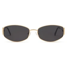 Retro Oval Sunglasses For Women Men Hexagonal Rectangle Metal Frame Sun Glass...