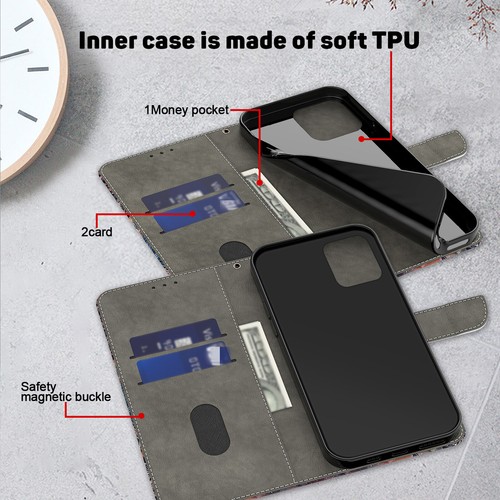 Patterned Wallet Flip Case Stand Cover for Sony Xperia 1 II 10 II III 1 5 10 IV - Picture 3 of 32