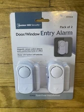 Bunker Hill Security Window Door Entry Alarm Chime  Pack of 2 Tool Free  