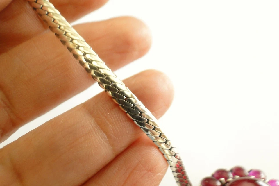 Red Ruby Cluster 925 Sterling Silver Bracelet - Image 4 of 4