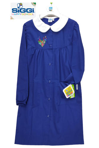 Grembiule bimba bluette ricamato per scuola elementare SIGGI - Picture 30 of 49