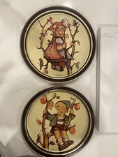 Vintage HUMMEL Apple Tree Boy And Girl Collectible Tin Serving Trays Made In USA