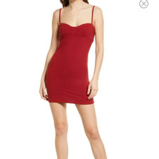 Free People Women's Probably Should Bodycon Mini Dress in Red Size M NWT