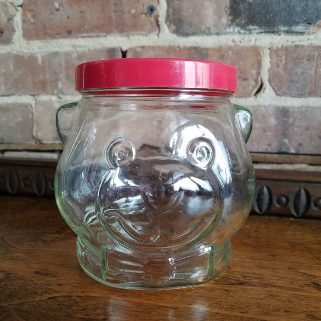 KRAFT PEANUT BUTTER BEAR HEAD COOKIE JAR 1989 CANADIAN LABEL "RARE" eBay