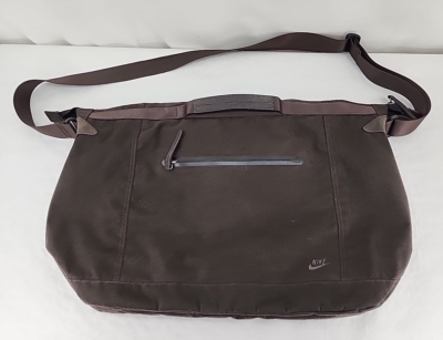 Nike Messenger Bag Brown Crossbody Shoulder Zip Pockets Handles