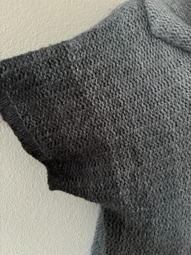 Fenn Wright Manson Womans Cowl Neck Blue Short Sleeve Chunky Knit Sweater Large - Picture 3 of 9
