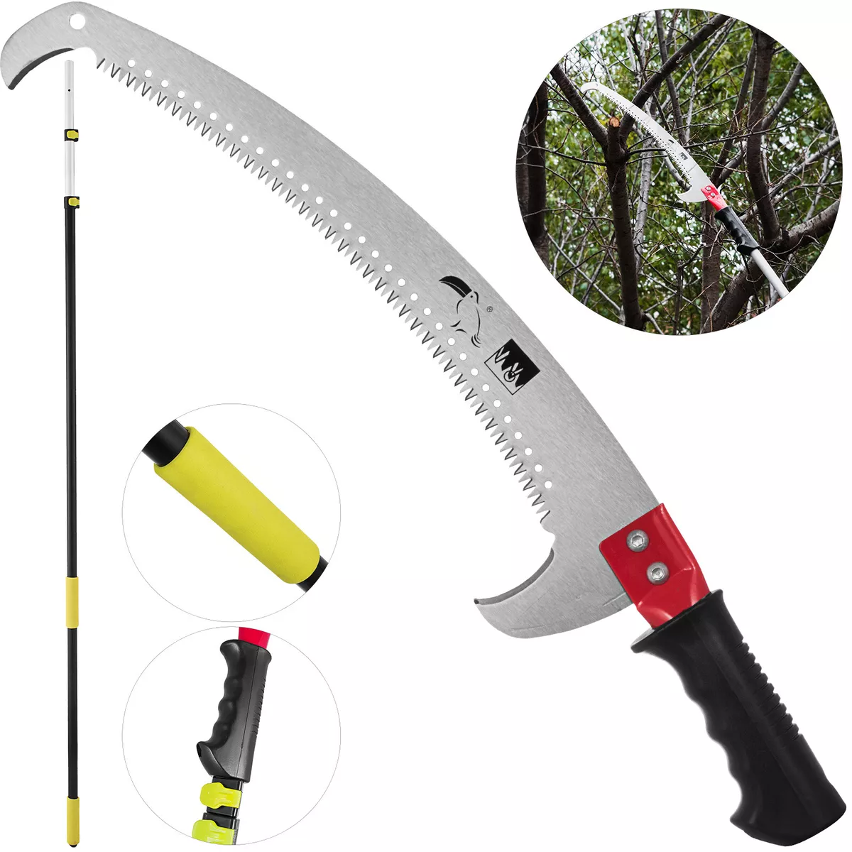 Long reach tree pruning saw outlet