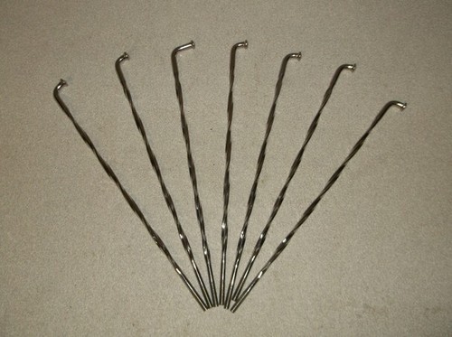 Set Of Polish Twisted Stainless Steel Spokes For 19" Excel Rim With Custom Hub - Picture 3 of 5