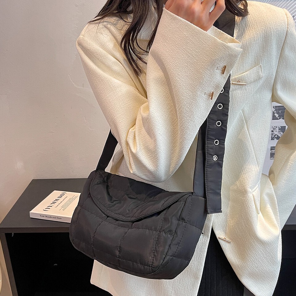 Cotton Crossbody Bags Flap Pocket Sling Hand Bag Lightweight for Travel